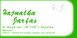 hajnalka jarfas business card